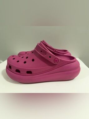 Crocs Classic Crush Clog Fuchsia Fun Slip On Sandals Shoes M 9 W 11